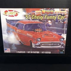 ATLANTIS H7172 MONGOOSE McEWEN ‘57 CHEVY FUNNY CAR MODEL KIT-NIB-1:24 SCALE