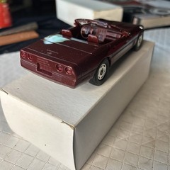 Lot of 2 Corvette Convertibles Promo Cars, 1988 Maroon And 1990 Red Ertl
