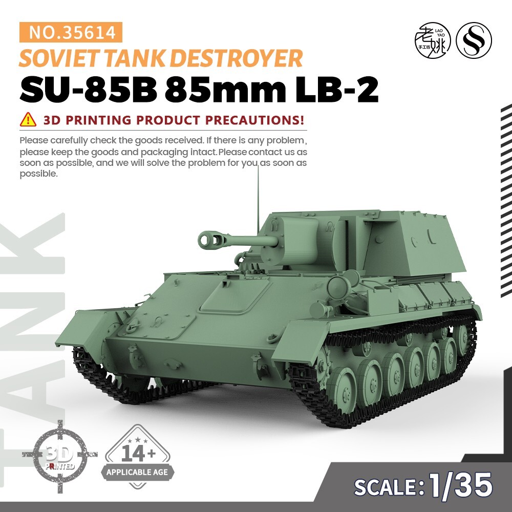 SS35614 1/35 Military Model Kit Soviet SU-85B 85mm LB-2 Tank Destroyer 3D PRINT