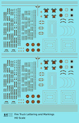 K4 HO 1:87 Scale Decals Fire Engine Truck Markings Bronze, Silver and Black