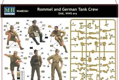 Master Box 3561 Rommel and German Tank Crew, DAK, WW II era scale 1:35 model kit