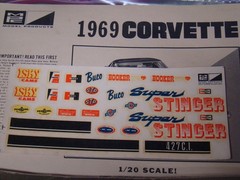 VINTAGE MPC 1969 CORVETTE STINGRAY 1/20 LARGE SCALE AMAZING SURVIVOR UNBUILT