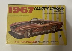 Palmer 1967 Corvette Sting Ray Convertible Unassembled Kit Decals Custom 6714
