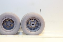 X=4 unpainted 1/25 scale resin model car dirt track tires and wheels ,