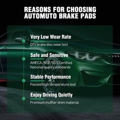AUTOMUTO Front Semi-Metallic Disc Brake Pads Set D1455 Dodge Durango Jeep Grand