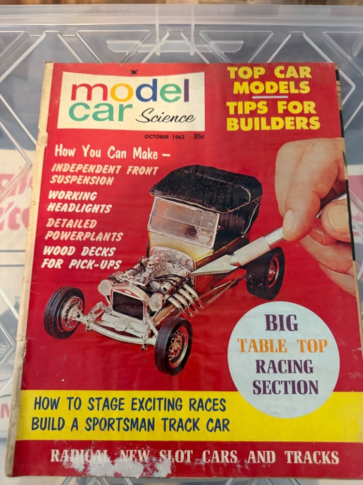 VINTAGE MODEL CAR SCIENCE MAGAZINE OCTOBER 1963 FIRST YEAR ISSUE