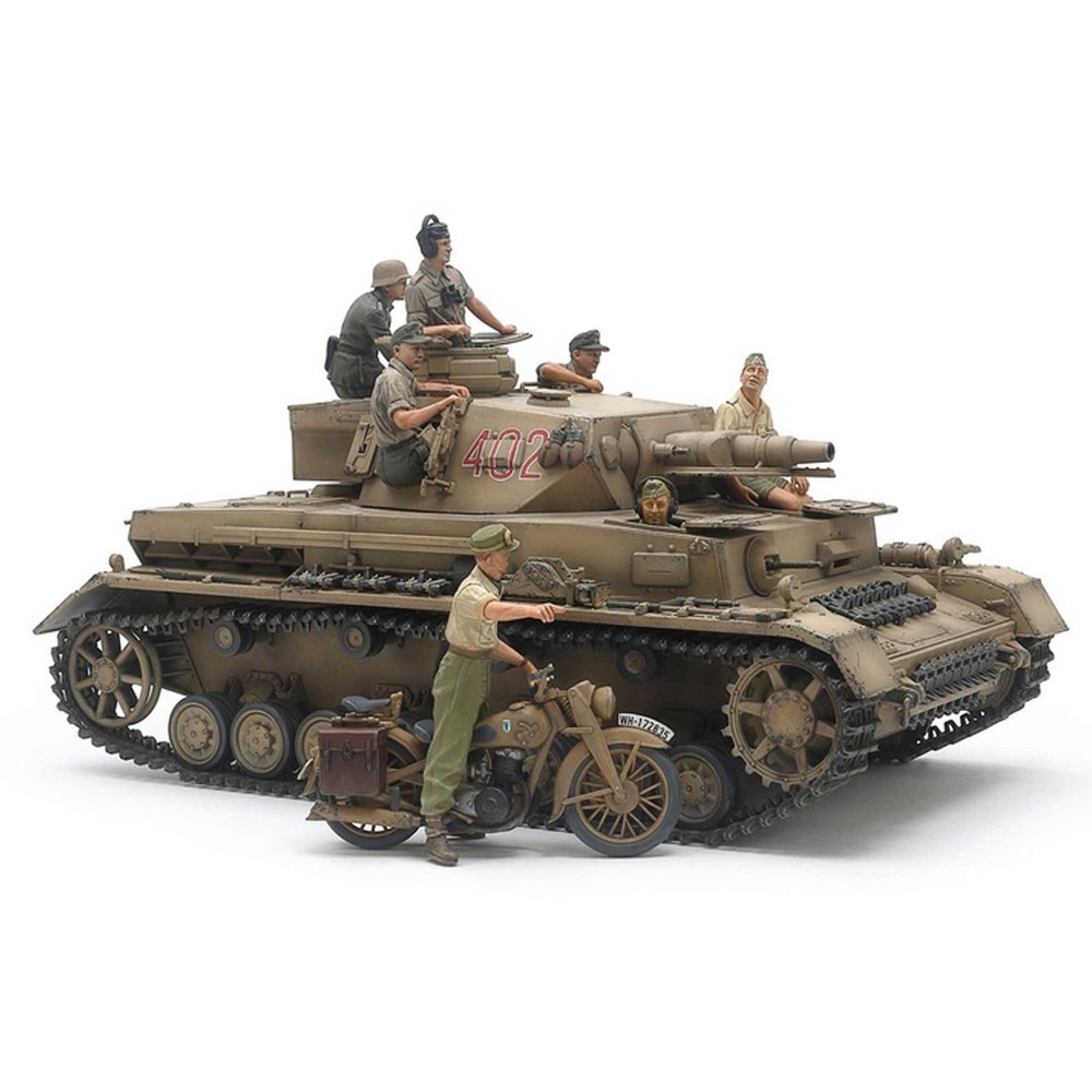 Tamiya 1/35 German Tank Panzerkampfwagen IV Ausf.F & Motorcycle Set North Africa