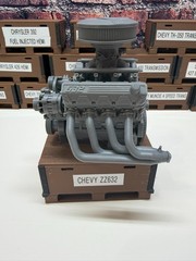 3D Printed CHEVY ZZ 632 W/TUNNEL RAM ENGINE ASSEMBLY 1/24th – 1/10th MADE IN USA