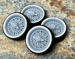 Resin 22-Scale Inch “Wire Wheels” W/Whitewall Tires, 1/24,1/25