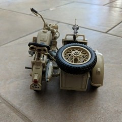 VINTAGE BMW R75 Army Motorcycle with sidecar 1:16 scale model