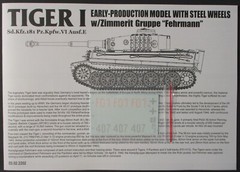 Takom 1/35th Scale Tiger I Early – Decals from Kit No. 2202