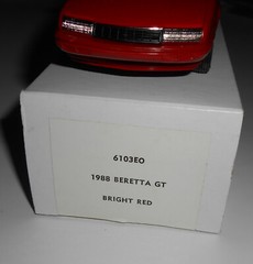 Vintage 1988 Chevrolet Beretta GT Dealer Promo Model #6103EO Bright Red Chevy
