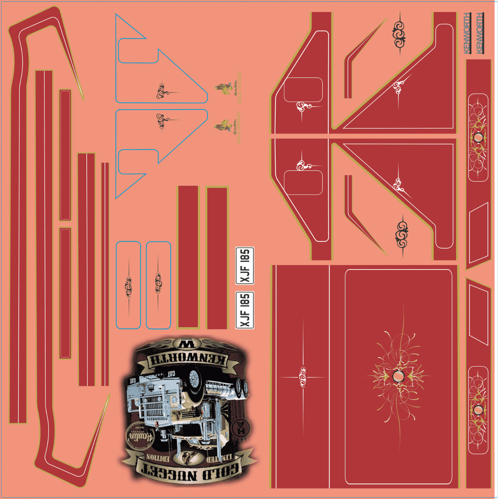 Gold Nugget Kenworth SAR Truck Heavy Haul Livery – Multi-Scale Waterslide Decals