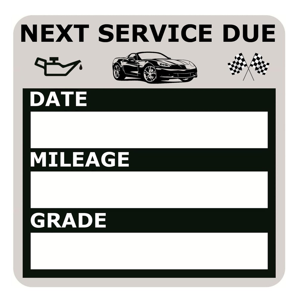 NOYOC Oil Change Stickers, Static Cling 120 Count 2×2 Inches, Black