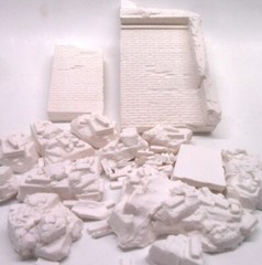 1/35 Diorama Ruins Walls Rubble Piles Debris Demolition Concrete Brick Details