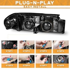 Headlights OE Replacement 1-Clear Lens I Chrome Housing I Amber Reflector
