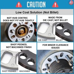 Wheel Accessories Parts 2 Pcs Die Cast Wheel Spacers 1/4 Inch 6mm Thick Fits