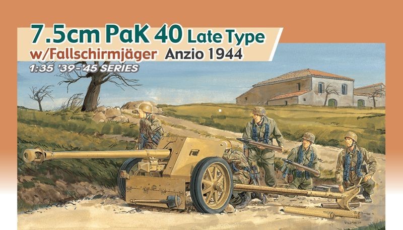 DRAGON 6250 1/35 German 7.5cm Pak 40 Late Type w/Fallschirmjäger Anzio 1944