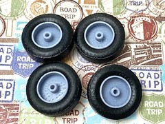 Resin 15-Inch Cadillac Hubcaps W/ Bullets And Wide Whitewalls,1/24 1/25 Scale