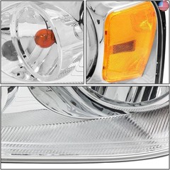 DNA MOTORING HL-OH-F1504-CH-AM Chrome Amber Headlights Replacement Compatible