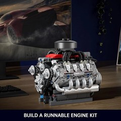 V8 Engine Model Kit – 487 Pcs to Build Your Own Mini Engine That Works