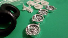 MPC 1/25 67 1967 GTO Pontiac PMC chrome ralley rim wheel Goodyear tire axle hubs