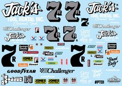 1/24 scale #7R “Party Time” Jack’s Tool Rental Sprint car water-slide decals