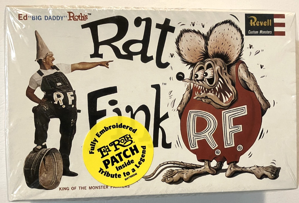 Revell Rat Fink Ed Big Daddy Roth Model Kit W/Patch Open Box Sealed Bag