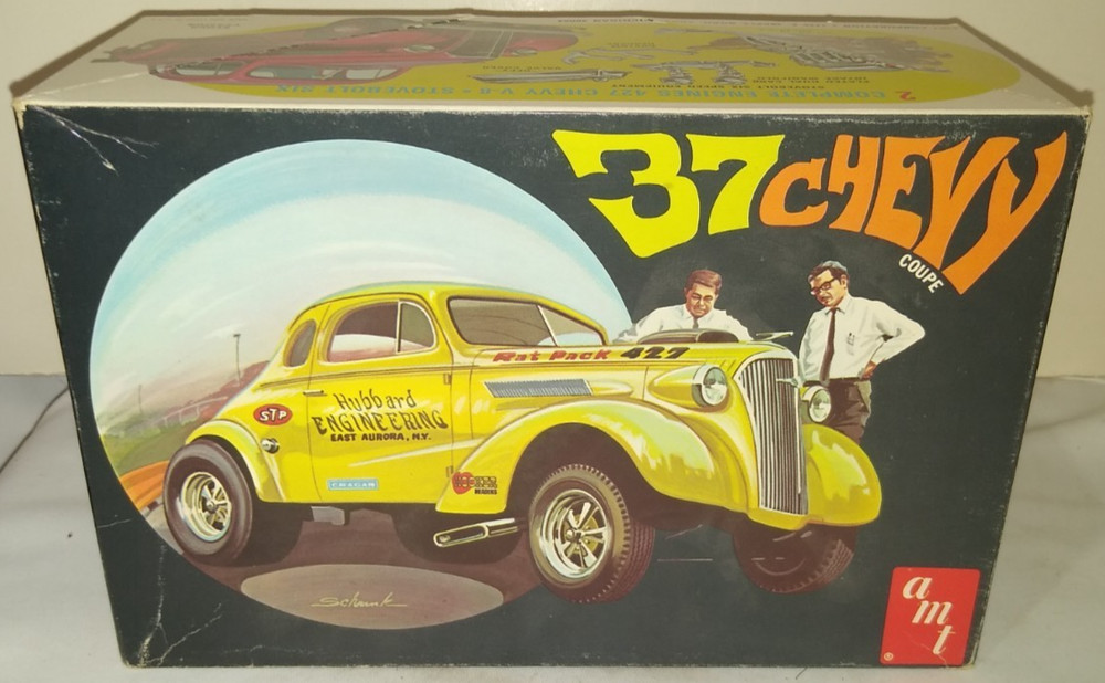 1970’S AMT 1937 CHEVY GASSER SUPERCHARGED 454 ORIGINAL MODEL KIT # T288-225 MIB