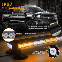 37 In. 104-LED Emergency Strobe Light Bar Magnetic-Mount Flashing Warning Roof L