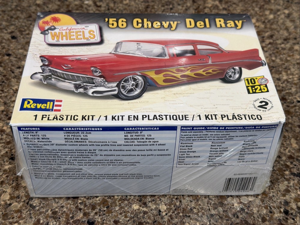 REVELL 1956 CHEVY DEL RAY RARE RED/FLAMES FACTORY SEALED KIT!! CIRCA 2011! VMCP!