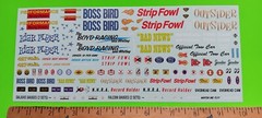 Waterslide Decal Sheet AMT 1/25 60’s HUGE Drag Race Car Gasser AWB A/FX 427 FORD