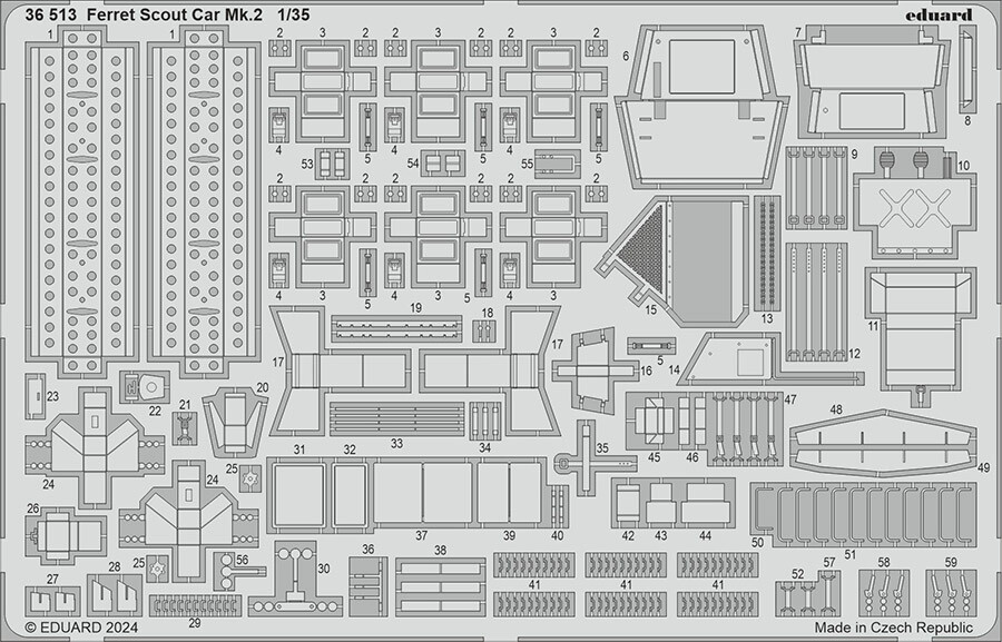 Eduard 1/35 Ferret Scout Car Mk.2 Photo-Etched Accessories for Airfix kits