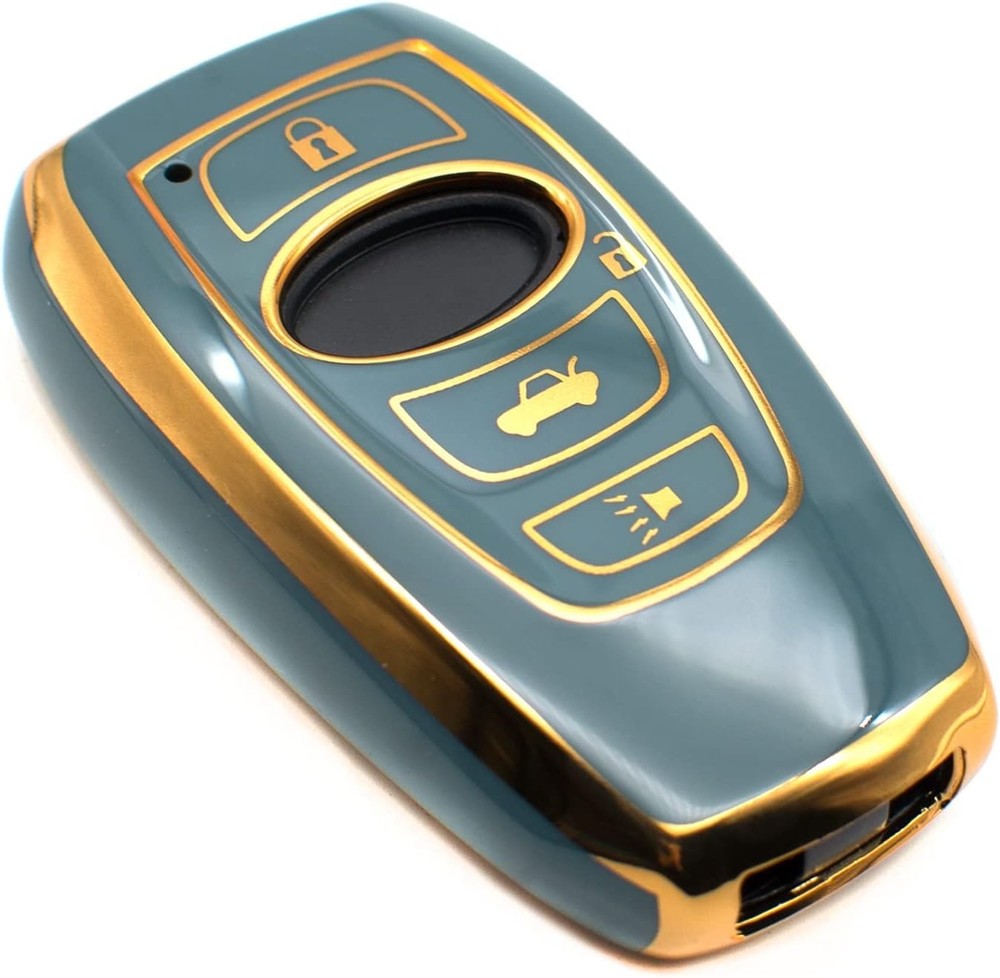 FEYOUN Key Fob Cover Compatible with Subaru Ascent BRZ Crosstrek Blue Gray