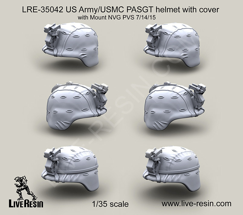 Live Resin 1/35 LRE-35042 US Army PASGT Helmet (Set 3)