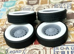 Resin 15-Inch “Artillery” Wheels, W/ Wide Whitewalls,1/24 1/25 Scale