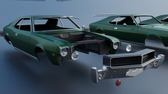 ABS Like Resin 3D Printed 1968 AMC Javelin Model in 1/25