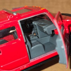 2008 RED Hummer H2 SUV, Kinsmart, Diecast Model Toy Car, 5”, 1/40 scale