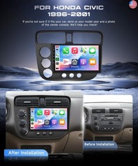 4G+64G Android 15 Car Stereo for Honda Civic 2001-2005 with Wireless Carplay
