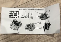 2x Veteran Model VTW35001 1/350 5”/38 Single Gun Open Mount 4pcs New