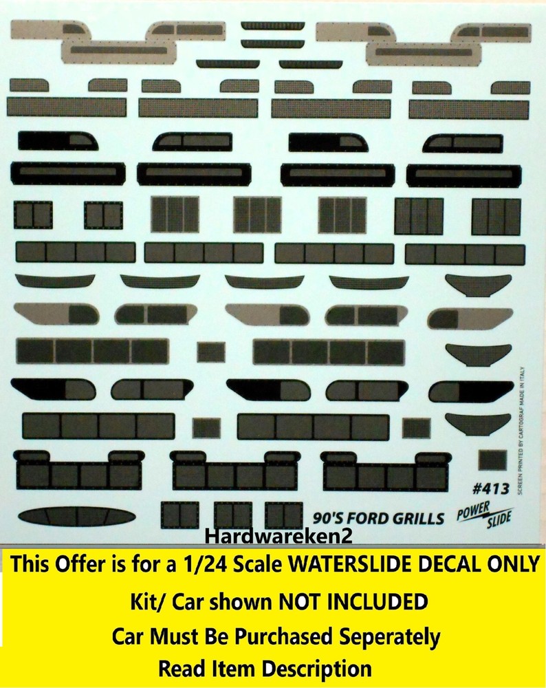 NASCAR DECAL 1990’s NASCAR FORD T-BIRD FRONT GRILL GOODIES DETAIL SHEET 1/24