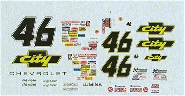 Winscals #46 City Chevrolet 1990-Cole Trickle Nascar decal