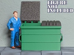 1/24 1/25 Scale Trash or Recycling Dumpster With Lids. G Scale Diorama Accessory