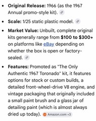 MPC 1967 Toronado 1:25 Scale Kit 1467-200 “Factory Sealed”