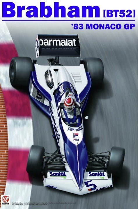 Platz BEEMAX 1/20 Scale Model Formula Racing Car Kit Brabham BT52 Monaco GP’83