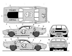NASCAR DECAL #43 PEPSI 1971 PLYMOUTH ROAD RUNNER R. PETTY 1/25 POWERSLIDE
