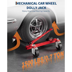 Car Wheel Dolly Jack Set of 2,1500 Lbs. Jack with Ratcheting Foot Pedal, Swivel
