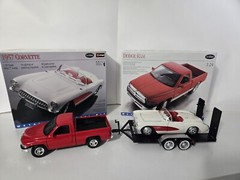Testers 1-24 Dodge Ram. 57 Corvette Convertible & Trailer Metal Newly Built Nice