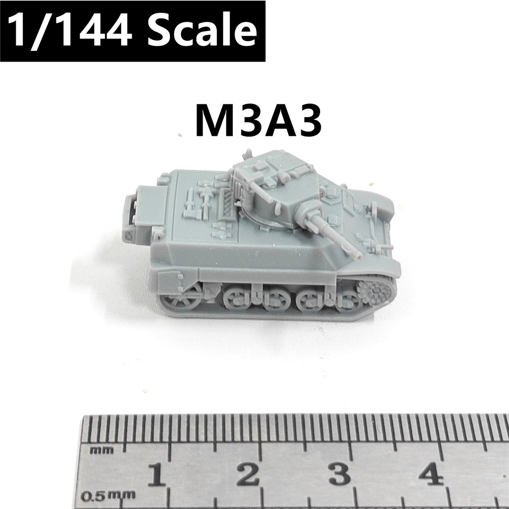 U.S. Army M3A3 Stuart Tank, 3D Printed ,1/144 Scale Mini Tank Model,Resin