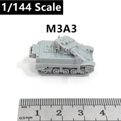 U.S. Army M3A3 Stuart Tank, 3D Printed ,1/144 Scale Mini Tank Model,Resin